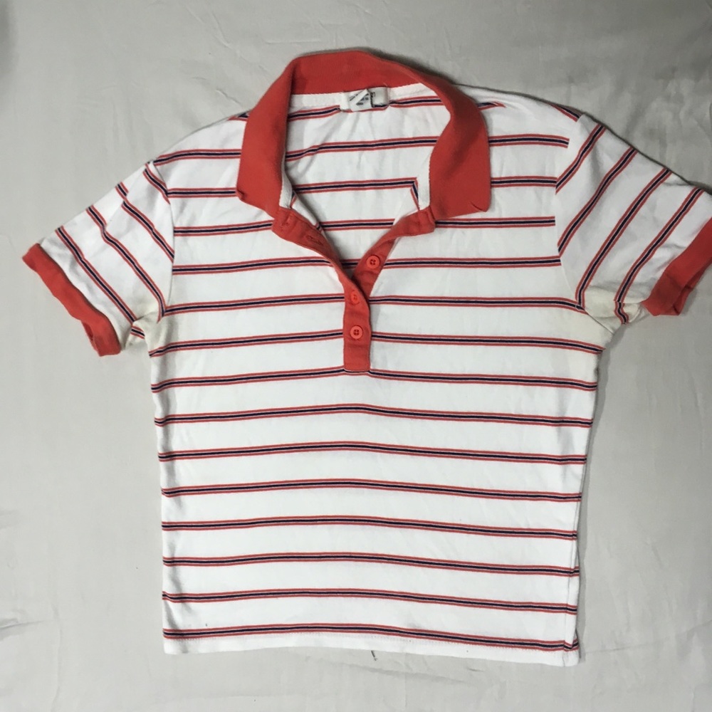 Forever 21 Striped Polo Crop Top